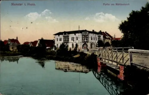 Ak Munster an der Örtze, am Mühlenteich