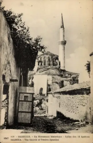 Ak Saloniki Thessaloniki Griechenland, Kirche der 12 Apostel,  Stätte, 1917