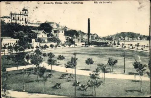 Ak Catete Rio de Janeiro Brasilien, Avenida Beira-mar, Flamengo,  Parklandschaft, Bäume