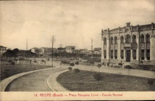 Ak Recife Brasilien, 18. RECIFE (Brasilien), Praça Adolpho Cirne, Escola Normal