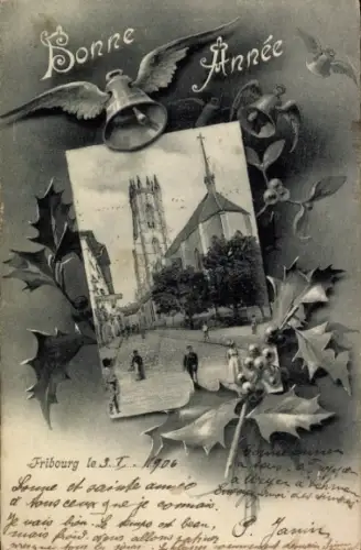 Passepartout Ak Fribourg Freiburg Stadt Schweiz, Neujahr