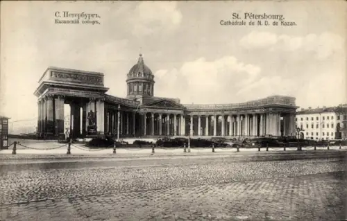 Ak Sankt Petersburg Russland, Kasaner Kathedrale, St. Petersburg, russischer Text