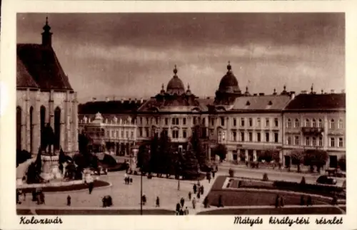 Ak Cluj Napoca Klausenburg Kolozsvar Rumänien, Platz, Häuser
