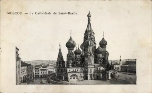 Ak Moskau Russland, Kathedrale von St. Basilius, russische Architektur,  