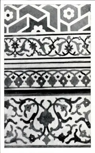 Ak Agra Indien, Moti Masjid, Muster und Ornamente, Inlay-Arbeiten, Schwarz-Weiß-Fotografie