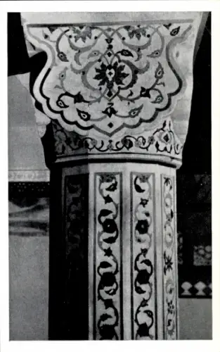 Ak Agra Indien, Moti Masjid, Säule mit Inlay-Arbeiten, Muthamman-Burj, archäologische Details