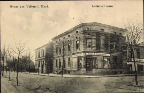 Ak Velten in der Mark, Luisenstraße, Eckgebäude, Geschäft Max Moltke