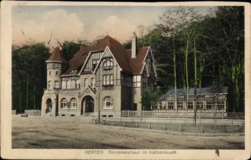 Ak Herten im Ruhrgebiet Westfalen, Gemeindehaus im Katzenbusch