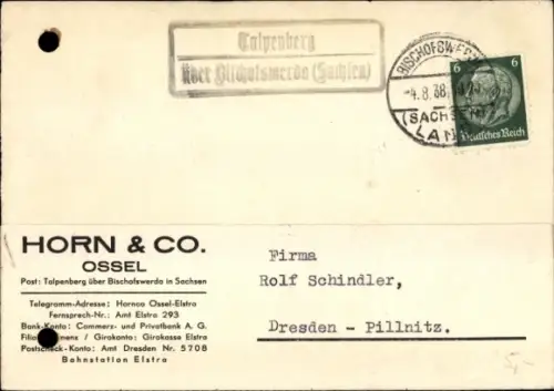 Ak Ossel Elstra, Reklame Firma Horn & Co.