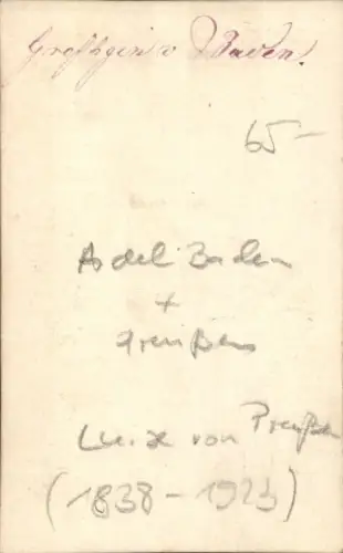 CdV Luise von Preußen, Großherzogin von Baden, Portrait