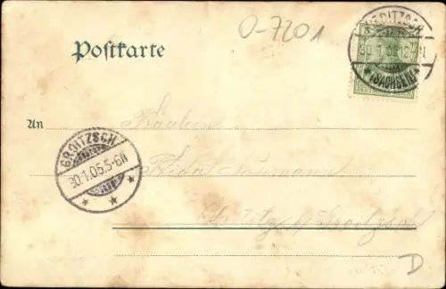 Litho Peres Neukieritzsch in Sachsen, Gasthof, Schloss