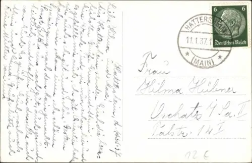 Ak Hattersheim am Main, Panorama, Kolonialwarenhandlung v. Gg. Hereth, Ehrenmal, Rathaus