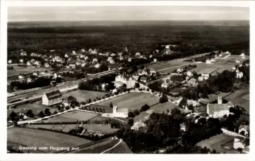 Ak Gauting in Oberbayern, Fliegeraufnahme