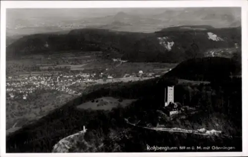 Ak Reutlingen in Württemberg, Rossbergturm, Fliegeraufnahme