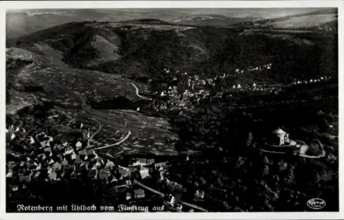Ak Rotenberg Stuttgart, Fliegeraufnahme, Ort mit Uhlbach