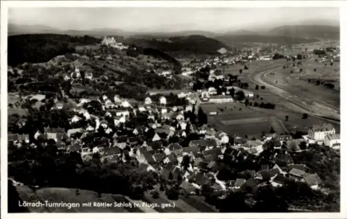 Ak Tumringen Lörrach in Baden, Fliegeraufnahme