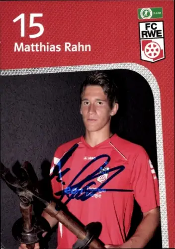 Autogrammkarte Fußballer Matthias Rahn, FC Rot-Weiß Erfurt, Autogramm