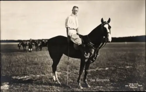 Ak Kronprinz Wilhelm von Preußen, Pferd, Polo, NPG 4239