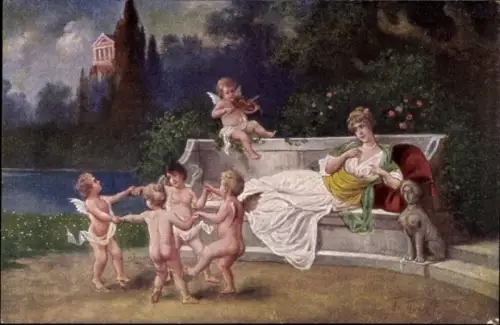 Künstler Ak Thundorf, Tanz, Engel