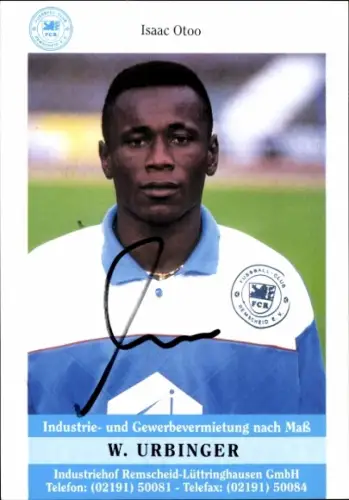 Autogrammkarte Fußballer Isaac Otoo, FC Remscheid, Autogramm