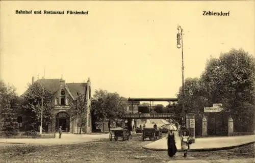 Ak Berlin Zehlendorf, Bahnhof und Restaurant Fürstenhof