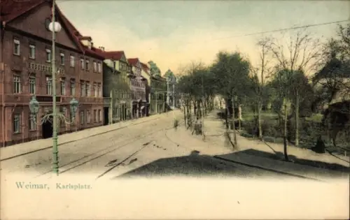 Ak Weimar in Thüringen, Karlsplatz