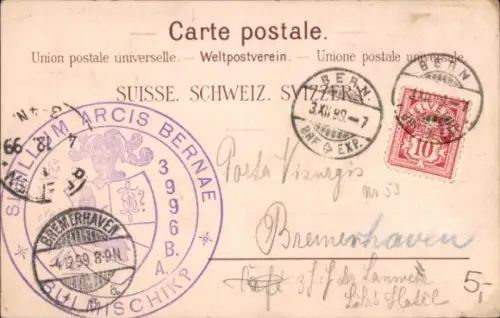 Litho Bern Stadt Schweiz, Gesellschaftsmuseum, Cafe-Restaurant