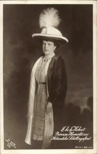 Ak Prinzessin Henriette zu Hohenlohe Schillingsfürst, Portrait