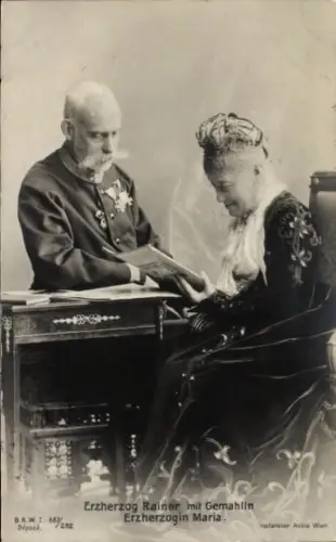 Ak Erzherzog Rainer von Österreich, Erzherzogin Maria