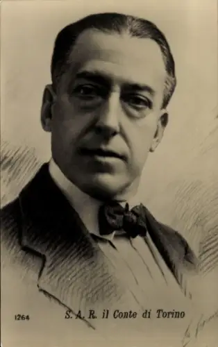 Künstler Ak Il Conte di Torino, Vittorio Emanuele di Savoia-Aosta, Portrait, Adel Italien