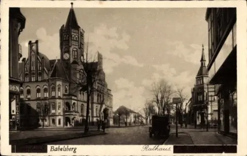 Foto Ak Babelsberg Potsdam, Rathaus, Priesterstraße