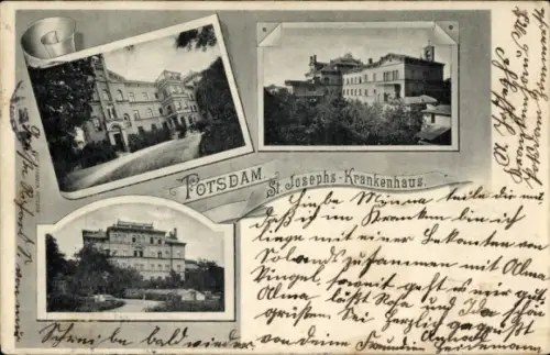Passepartout Ak Potsdam, St. Josephs Krankenhaus, Teilansichten