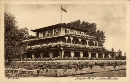Ak Potsdam, Regattahaus Luftschiffhafen am Templiner See, Inh. Otto Haupt