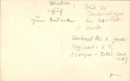 Ak Potsdam, Denkmal I. Garde Regiment zu Fuß, Breite Straße