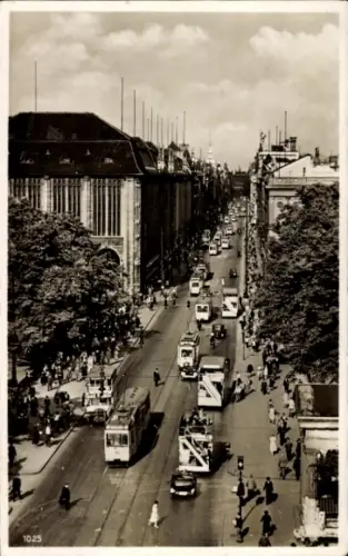 Ak Berlin Mitte, Leipziger Straße, Straßenbahnen, busse