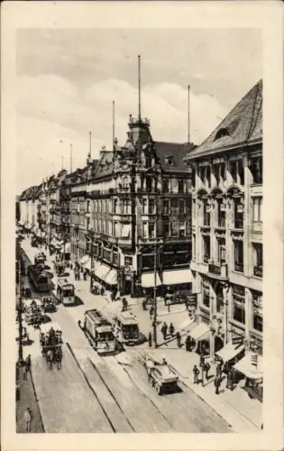 Ak Berlin Mitte, Alexanderplatz, Stadtansicht, historische Gebäude, Straßenbahn
