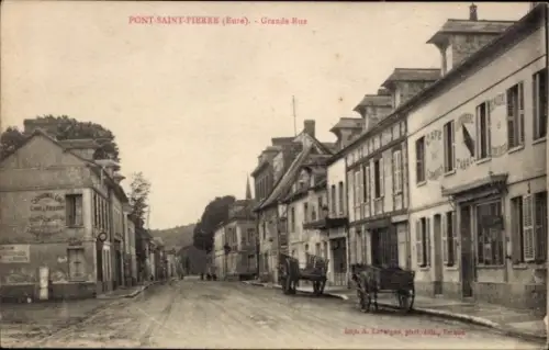 Ak Pont Saint Pierre Eure, Grand Rue