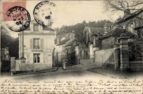 CPA Saint Prix Val-d'Oise, Place de la Croix