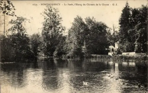 Ak Montmorency Val d’Oise,  La Forêt, l'Etang du Château de la Chasse