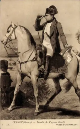 Künstler Ak Vernet, Horace, Napoleon Bonaparte, Schlacht bei Wagram 1809