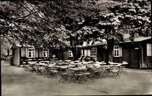 Ak Demitz Thumitz in Sachsen, Klosterberg Baude, Terrasse