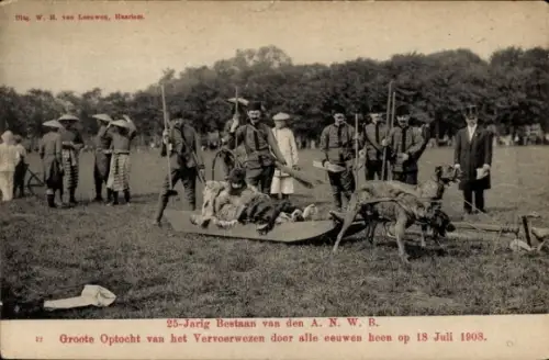 Ak Groote Optocht van het Vervoerwezen door alle eeuwen heen op 18 Juli 1908