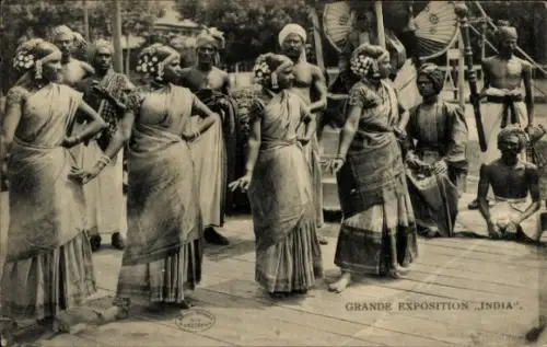 Ak Grande Exposition India, Völkerschau, tanzende Inderinnen