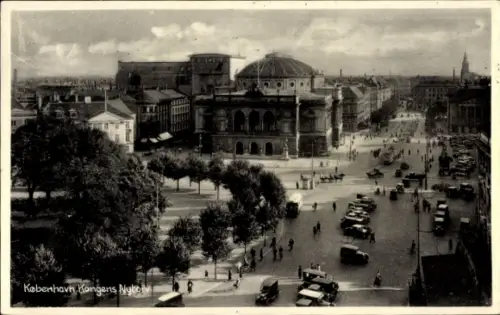 Ak København Kopenhagen Dänemark, Königlicher Platz, Architektur, Autos, Menschen, Stadtansicht
