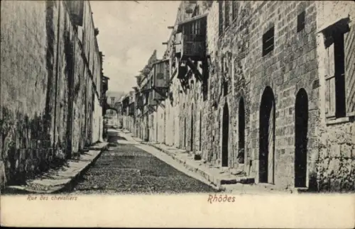 Ak Rhodes Griechenland, Rue des chevaliers