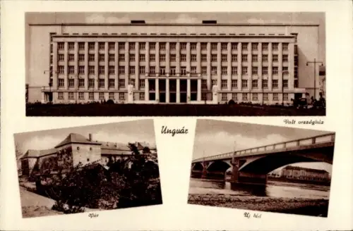 Ak Budapest Ungarn, Unguár, Volt országház, Var, U hid