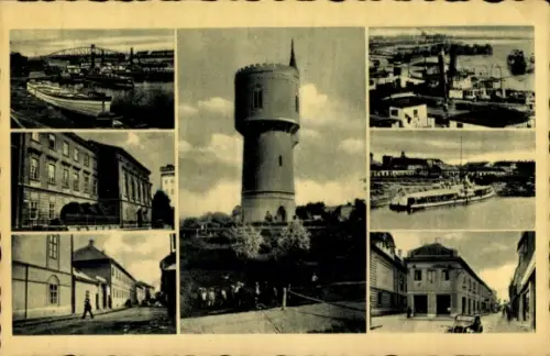 Ak Komárom Komorn Ungarn, Wasserturm, Schiffe, Stadtansichten,  Gebäude, Komarom