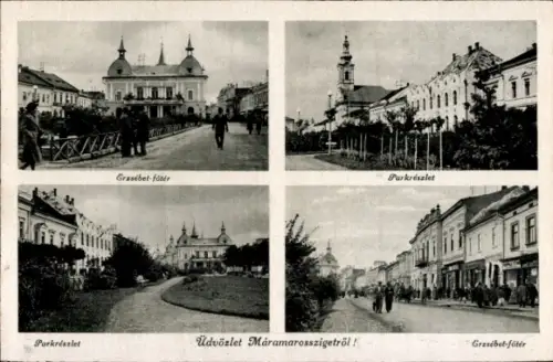 Ak Sighetu Marmației Marmaroschsiget Máramaros sziget Rumänien, Teilansichten