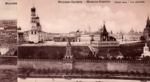 Ak Moskau Russland, Kreml von   Ansicht, Schwarz-Weiß-Foto