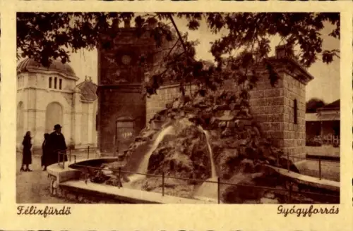 Ak Băile Felix Bad Felix Félixfürdő Rumänien, Heilquelle, Felsen, Wasserfall,  